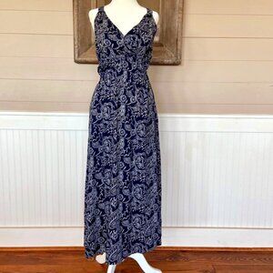 Boho Fit and flare 90'2, Y2K Retro style Maxi dress Navy size XS